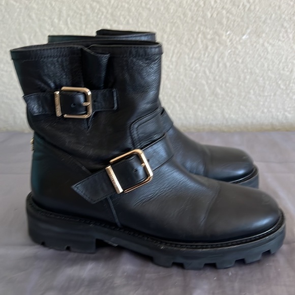 Jimmy Choo Womens Youth II Double Moto Boots Current 2022 Style Sold Out $895 - Picture 2 of 16